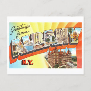 Grußkarten im Vintage-Stil aus Albany, New York Postkarte