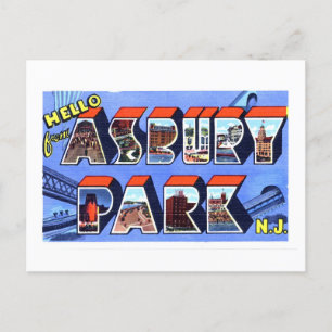 Grußkarten im Vintage-Stil aus Asbury Park, New Je Postkarte