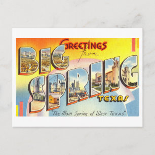 Grußkarten im Vintage-Stil aus Big Spring, Texas Postkarte