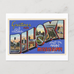 Grußkarten im Vintage-Stil aus Biloxi, Mississippi Postkarte