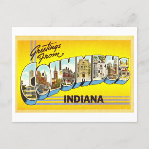 Grußkarten im Vintage-Stil aus Columbus, Indiana Postkarte
