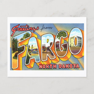 Grußkarten im Vintage-Stil aus Fargo, North Dakota Postkarte