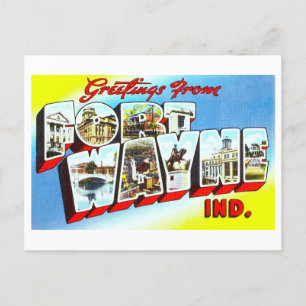 Grußkarten im Vintage-Stil aus Fort Wayne, Indiana Postkarte