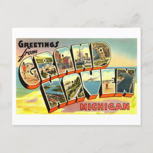 Grußkarten im Vintage-Stil aus Grand Haven, Michig Postkarte