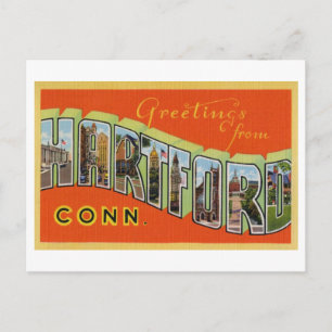 Grußkarten im Vintage-Stil aus Hartford, Connectic Postkarte