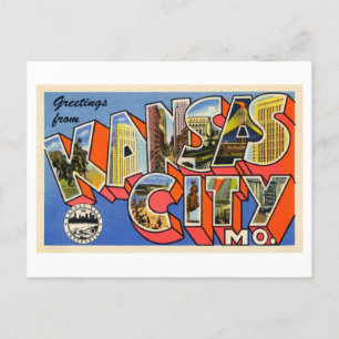 Grußkarten im Vintage-Stil aus Kansas City, Missou Postkarte