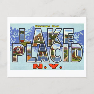 Grußkarten im Vintage-Stil aus Lake Placid, New Yo Postkarte