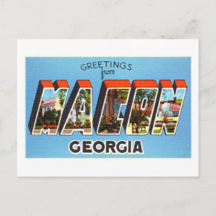 Grußkarten im Vintage-Stil aus Macon, Georgia Postkarte