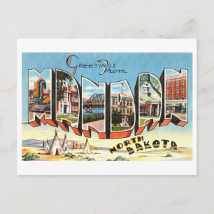 Grußkarten im Vintage-Stil aus Mandan, North Dakot Postkarte