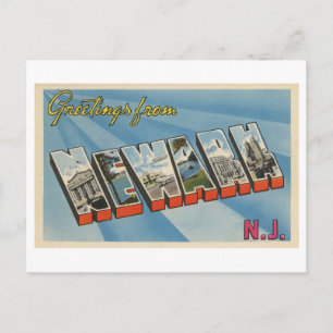 Grußkarten im Vintage-Stil aus Newark, New Jersey Postkarte