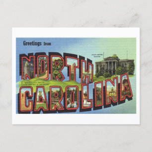 Grußkarten im Vintage-Stil aus North Carolina Postkarte