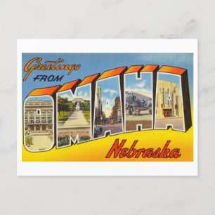 Grußkarten im Vintage-Stil aus Omaha, Nebraska Postkarte
