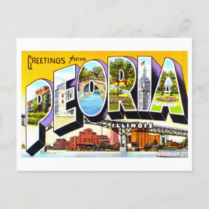 Grußkarten im Vintage-Stil aus Peoria, Illinois, Postkarte