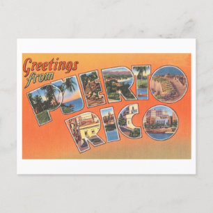 Grußkarten im Vintage-Stil aus Puerto Rico Postkarte