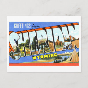 Grußkarten im Vintage-Stil aus Sheridan, Wyoming, Postkarte