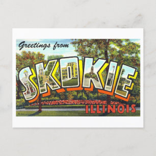 Grußkarten im Vintage-Stil aus Skokie, Illinois, Postkarte