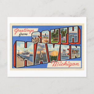 Grußkarten im Vintage-Stil aus South Haven, Michig Postkarte