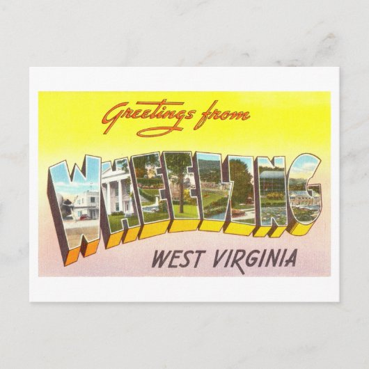 Grußkarten im Vintage-Stil aus Wheeling, West Virg Postkarte (Vorderseite)