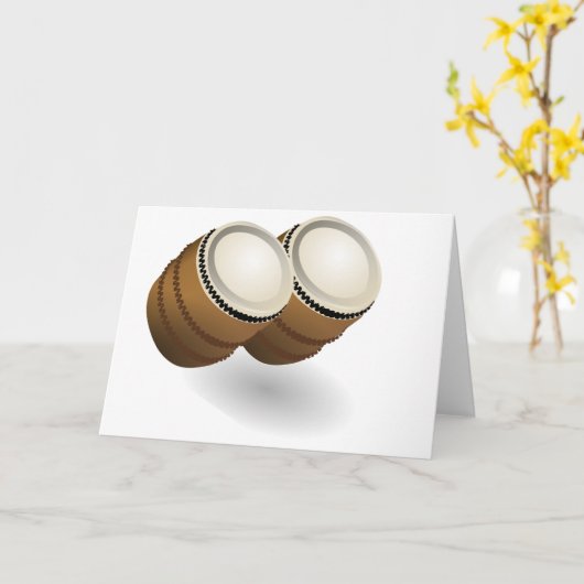 Grußkarten mit zwei Bongos Karte (Gelbe Blume)