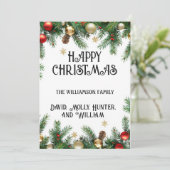 Grußkarten-Skript Frohe Weihnachtsfeiertag Feiertagskarte (Stehend Vorderseite)