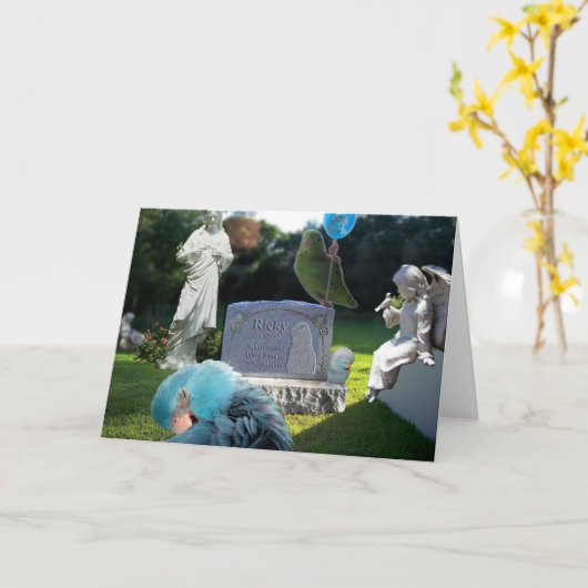 Grußkarten-Vögel für das Beileid des Tierbesitzers Karte (Gelbe Blume)