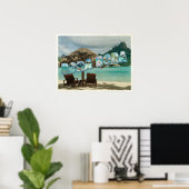 Grußkarten von Bora Bora Vintag Poster (Heimbüro)