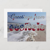 Grußkarten von Georgia State Flag Hearts USA Postkarte (Vorne/Hinten)