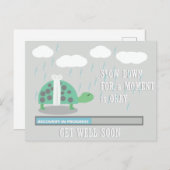 Grußkarten werden bald gut, Turtle-Cartoon Postkarte (Vorne/Hinten)