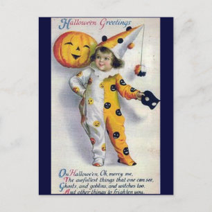 Grußkarten zu Halloween im Vintage-Stil Postkarte
