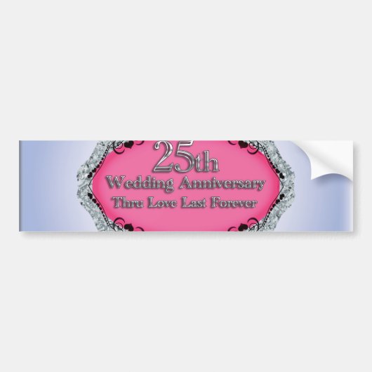 Grußkarten zum 25. Hochzeitstag Autoaufkleber (Vorne)