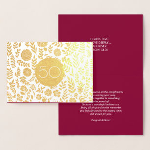 Grußkarten zum 50. Geburtstag der Goldenen Hochzei Folienkarte