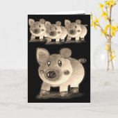 Grußkartenschweine Karte (Gelbe Blume)