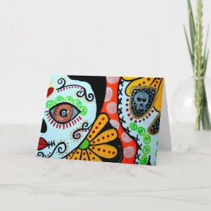 Grußkartentag der Toten "Dos Caras" Karte