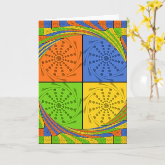 Grußkartenvorlage Karte (Gelbe Blume)