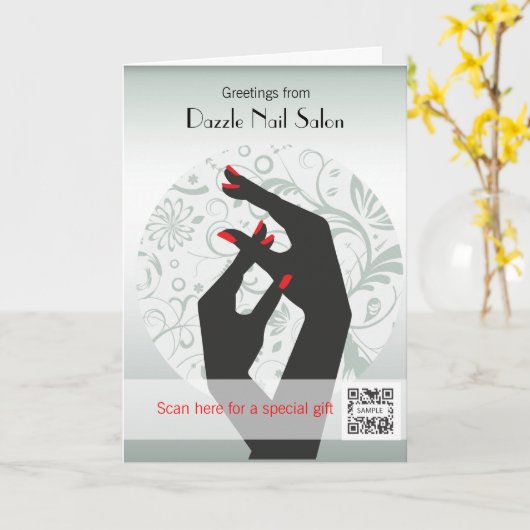 Grußkartenvorlage Nail Salon Karte (Gelbe Blume)