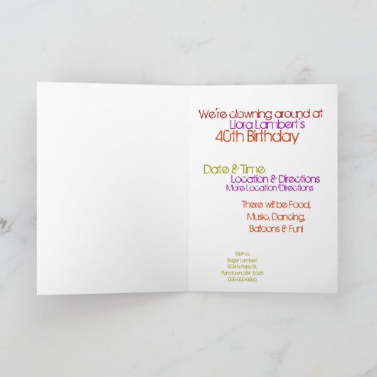 Grußkartenvorlage, Text anpassen Einladung (Innenseite)