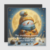 Grußmagnet mit einem niedlichen Schneemann Magnetkarte (Vorne/Hinten)