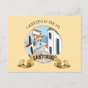 Grußschild aus Santorini Feiertagspostkarte