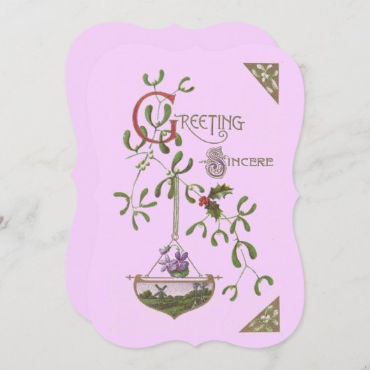 "Grußschmuck" Vintag Einladung (Vorne/Hinten)