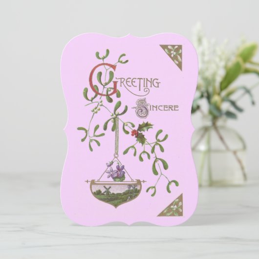 "Grußschmuck" Vintag Einladung (Stehend Vorderseite)