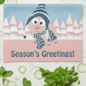 Grußschwein der Jahreszeit Küchentuch (Gefaltet)