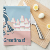 Grußschwein der Jahreszeit Küchentuch (Viertel Falte)