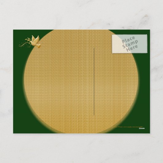 Grußtaubenfriedensgoldweihnachten der Jahreszeit Feiertagspostkarte (Rückseite)