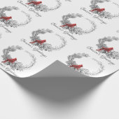 Grußurlaub in der Wreath- und Roten Vogelsaison Geschenkpapier (Ecke)