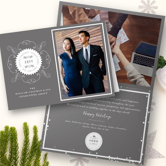 Grußveranstaltung für klassisches Siegel Foto Feiertagskarte