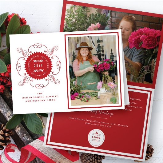 Grußveranstaltung für klassisches Siegel Foto Feiertagskarte