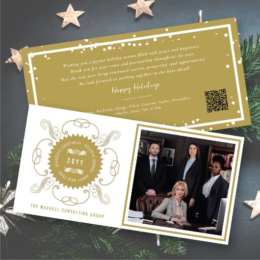 Grußveranstaltung für klassisches Siegel Foto Feiertagskarte