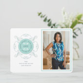 Grußveranstaltung für klassisches Siegel Foto Feiertagskarte (Stehend Vorderseite)