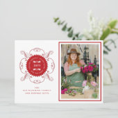 Grußveranstaltung für klassisches Siegel Foto Feiertagskarte (Stehend Vorderseite)