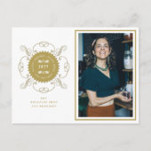 Grußveranstaltung für klassisches Siegel Foto Feiertagspostkarte (Vorderseite)